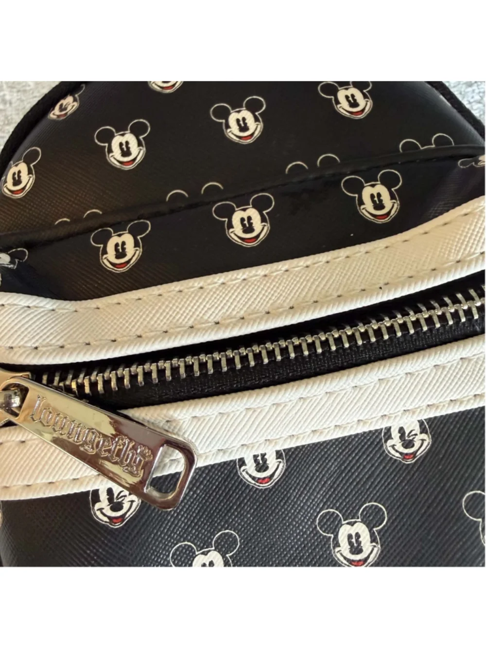 Disney Parks Loungefly Mickey Mouse Print Mini Backpack Wristlet, Black/White